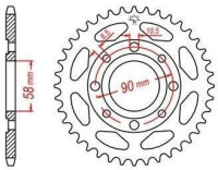 Ocelová rozeta pro sekundární řetězy typu 428, JT - Anglie (50 zubů)