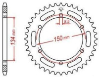 Ocelová rozeta pro sekundární řetězy typu 428, JT - Anglie (48 zubů)