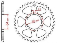 Ocelová rozeta pro sekundární řetězy typu 428, JT - Anglie (45 zubů)