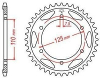 Ocelová rozeta pro sekundární řetězy typu 428, JT - Anglie (48 zubů)