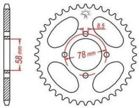 Ocelová rozeta pro sekundární řetězy typu 428, JT - Anglie (50 zubů)