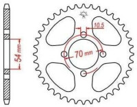 Ocelová rozeta pro sekundární řetězy typu 428, JT - Anglie (42 zubů)