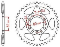 Ocelová rozeta pro sekundární řetězy typu 428, JT - Anglie (45 zubů)