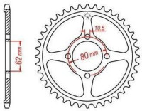 Ocelová rozeta pro sekundární řetězy typu 428, JT - Anglie (54 zubů)