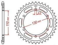 Ocelová rozeta pro sekundární řetězy typu 428, JT - Anglie (44 zubů)