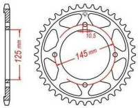 Ocelová rozeta pro sekundární řetězy typu 428, JT - Anglie (59 zubů)