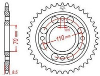 Ocelová rozeta pro sekundární řetězy typu 520, JT - Anglie (35 zubů)