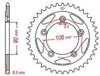 Ocelová rozeta pro sekundární řetězy typu 520, JT - Anglie (40 zubů)