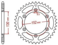 Ocelová rozeta pro sekundární řetězy typu 520, JT - Anglie (48 zubů)