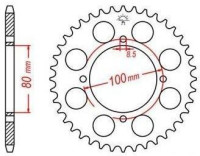 Ocelová rozeta pro sekundární řetězy typu 520, JT - Anglie (37 zubů)