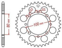 Ocelová rozeta pro sekundární řetězy typu 520, JT - Anglie (41 zubů)