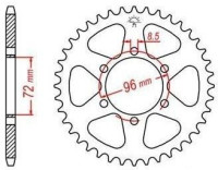 Ocelová rozeta pro sekundární řetězy typu 520, JT - Anglie (42 zubů)