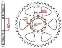 Ocelová rozeta pro sekundární řetězy typu 520, JT - Anglie (47 zubů)