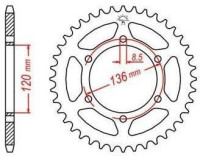 Ocelová rozeta pro sekundární řetězy typu 520, JT - Anglie (37 zubů)
