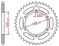 Ocelová rozeta pro sekundární řetězy typu 520, JT - Anglie (45 zubů)