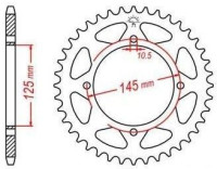 Ocelová rozeta pro sekundární řetězy typu 520, JT - Anglie (45 zubů)