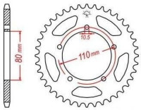 Ocelová rozeta pro sekundární řetězy typu 520, JT - Anglie (39 zubů)