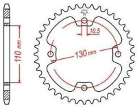 Ocelová rozeta pro sekundární řetězy typu 520, JT - Anglie (38 zubů)