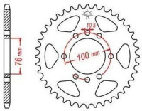 Ocelová rozeta pro sekundární řetězy typu 520, JT - Anglie (47 zubů)