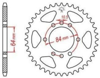 Ocelová rozeta pro sekundární řetězy typu 520, JT - Anglie (44 zubů)