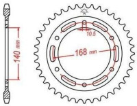 Ocelová rozeta pro sekundární řetězy typu 525, JT - Anglie (42 zubů)