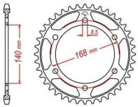 Ocelová rozeta pro sekundární řetězy typu 525, JT - Anglie (41 zubů)