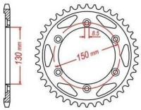 Ocelová rozeta pro sekundární řetězy typu 525, JT - Anglie (40 zubů)
