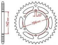Ocelová rozeta pro sekundární řetězy typu 525, JT - Anglie (44 zubů)