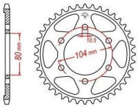 Ocelová rozeta pro sekundární řetězy typu 525, JT - Anglie (42 zubů)