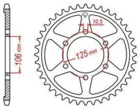 Ocelová rozeta pro sekundární řetězy typu 525, JT - Anglie (50 zubů)