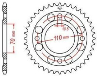 Ocelová rozeta pro sekundární řetězy typu 530, JT - Anglie (36 zubů)