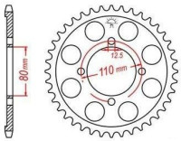Ocelová rozeta pro sekundární řetězy typu 530, JT - Anglie (48 zubů)