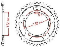 Ocelová rozeta pro sekundární řetězy typu 530, JT - Anglie (44 zubů)