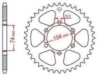 Ocelová rozeta pro sekundární řetězy typu 530, JT - Anglie (45 zubů)