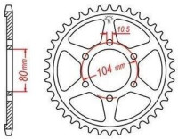 Ocelová rozeta pro sekundární řetězy typu 530, JT - Anglie (41 zubů)