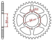 Ocelová rozeta pro sekundární řetězy typu 530, JT - Anglie (45 zubů)