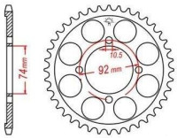 Ocelová rozeta pro sekundární řetězy typu 530, JT - Anglie (39 zubů)
