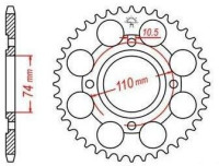 Ocelová rozeta pro sekundární řetězy typu 530, JT - Anglie (41 zubů)