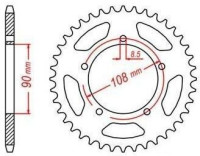 Ocelová rozeta pro sekundární řetězy typu 530, JT - Anglie (42 zubů)