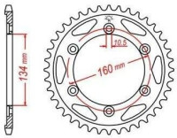Ocelová rozeta pro sekundární řetězy typu 530, JT - Anglie (42 zubů)