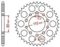 Ocelová rozeta pro sekundární řetězy typu 530, JT - Anglie (39 zubů)