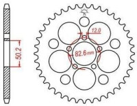 Ocelová rozeta pro sekundární řetězy typu 530, JT - Anglie (48 zubů)