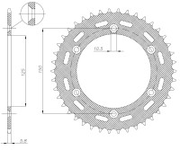 Ocelová rozeta pro sekundární řetězy typu 520, BRAKING (42 zubů)