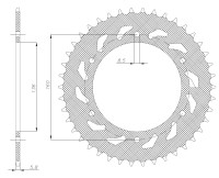 Ocelová rozeta pro sekundární řetězy typu 520, BRAKING (42 zubů)