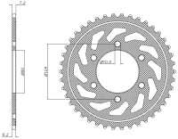 Ocelová rozeta pro sekundární řetězy typu 525, SUNSTAR (40 zubů)