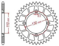 Duralová rozeta pro sekundární řetězy typu 420, JT - Anglie (50 zubů)