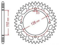 Duralová rozeta pro sekundární řetězy typu 420, JT - Anglie (46 zubů)