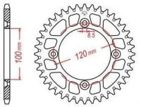 Duralová rozeta pro sekundární řetězy typu 428, JT - Anglie (48 zubů)