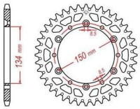 Duralová rozeta pro sekundární řetězy typu 520, JT - Anglie (49 zubů)