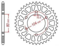Duralová rozeta pro sekundární řetězy typu 520, JT - Anglie (42 zubů)